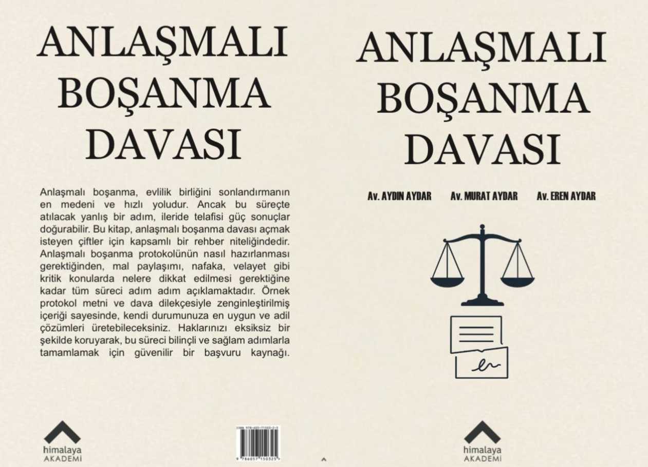 Boşanma Avukatı Aydın Aydar Anlaşmalı Boşanma Davası Kitabı